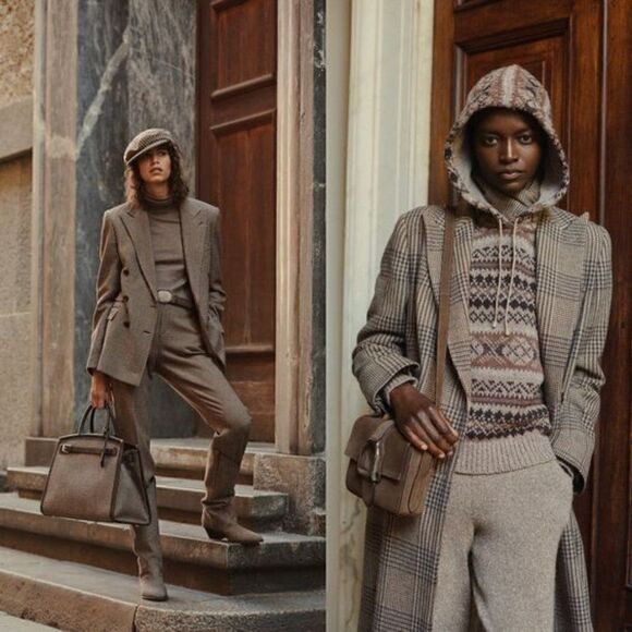 Ralph Lauren Collection ~ Fall 21 Isla Truffle & Morel Glen Plaid Wool Top Coat - Picture 5 of 17